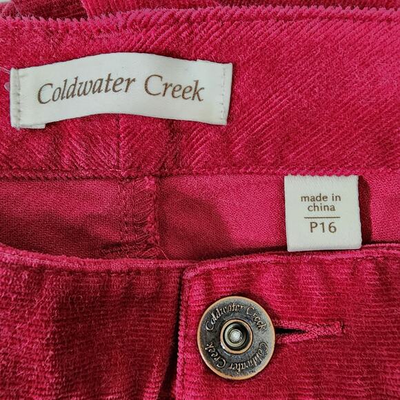 Coldwater Creek Corduroy Jean Boot Cut Women's Size P16 Petite Red Natural NWT - Picture 6 of 10